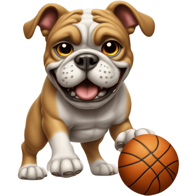 Bulldog playing basketball  emoji