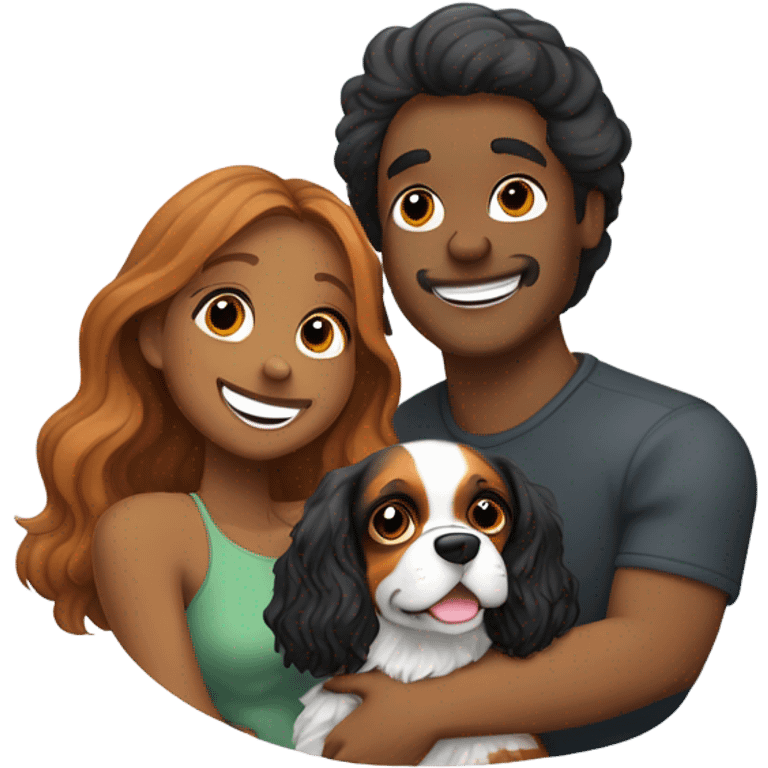 Lovers and cavalier dog emoji