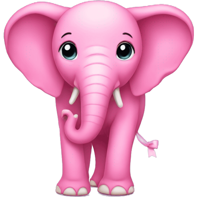 Pink elephant wearing bow  emoji