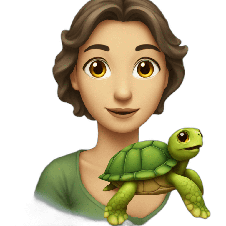 Une tortue sur une femme emoji