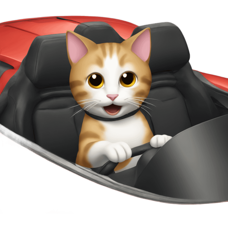 Cat driving a corvette  emoji