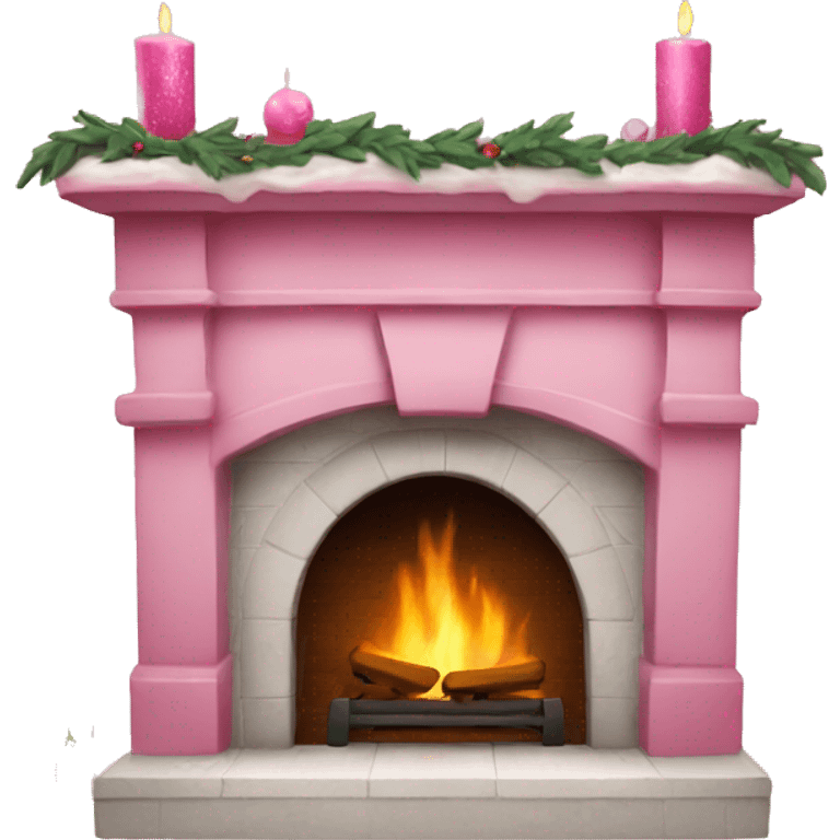 Pink fireplace Christmas  emoji