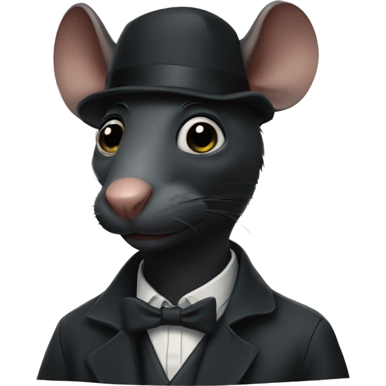 Black rat as sherlock emoji