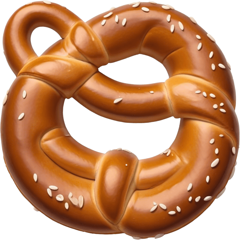 Pretzel Cinematic Realistic Pretzel Snack Emoji, depicted as a single, perfectly twisted pretzel with a glossy, salted crust, rendered with lifelike textures and warm, inviting lighting. emoji