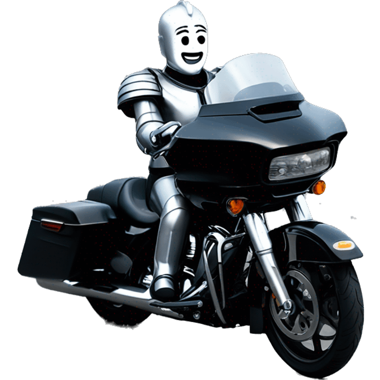 Tin Man on a black Harley road glide emoji