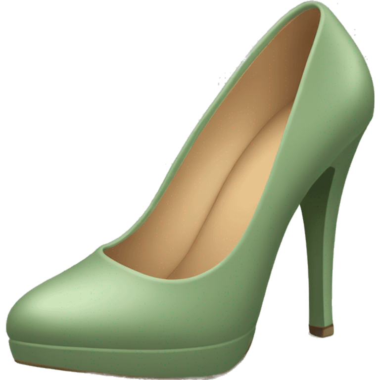 Sage green high heel emoji