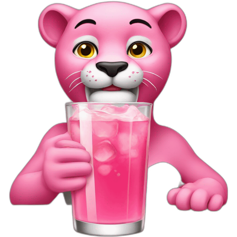 pink panther drinking emoji