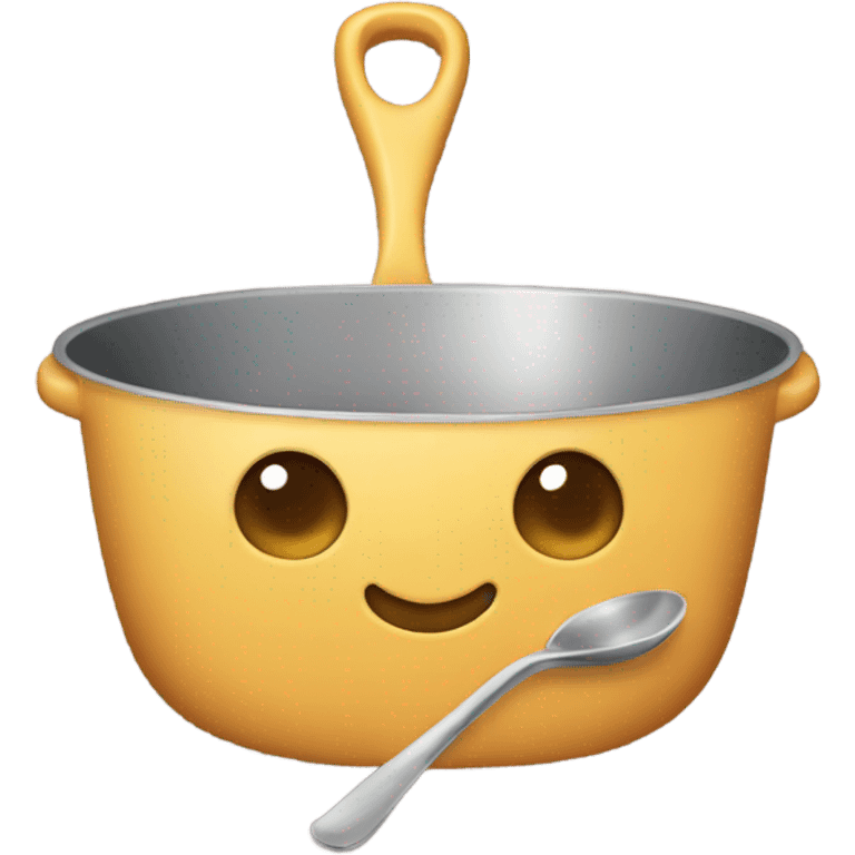 a pan with a spoon  emoji