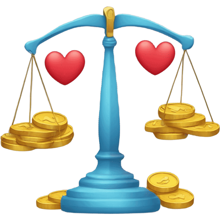 Scales: on one side -  heart and on the other - coins emoji