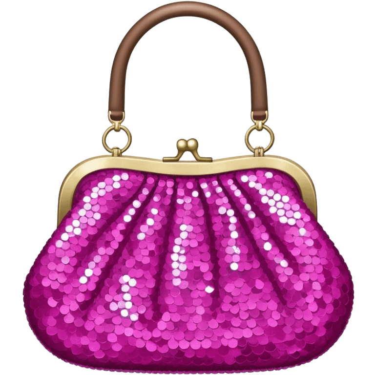 Hot pink sparkly sequin purse  emoji