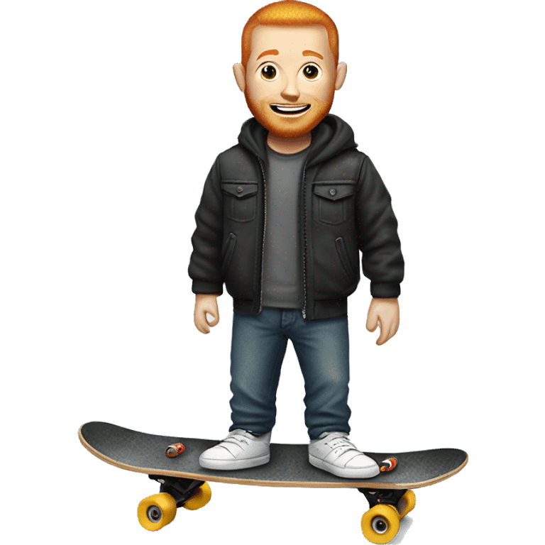 Ginger man with buzz cut on skateboard emoji