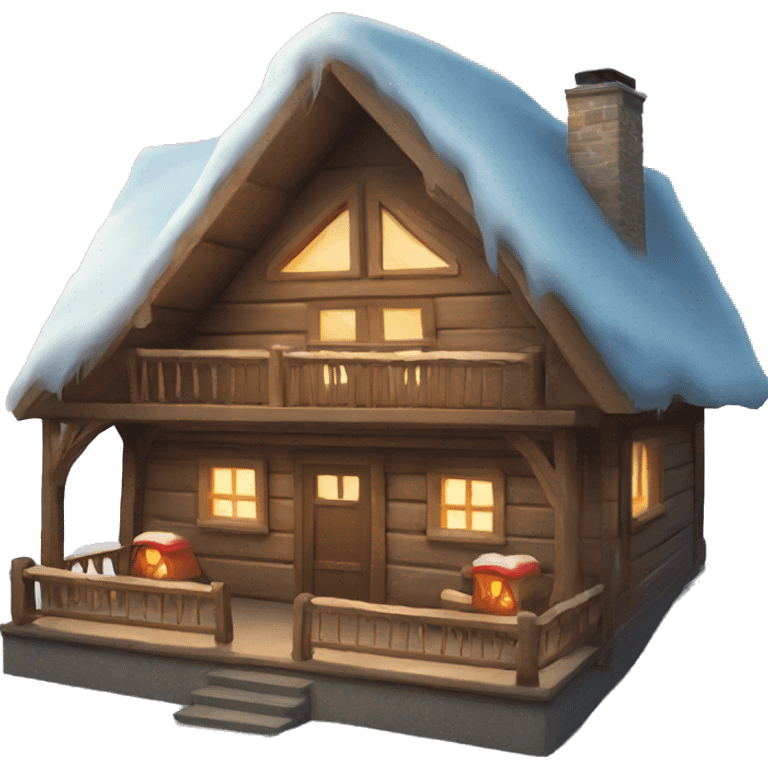 Cozy winter chalet emoji