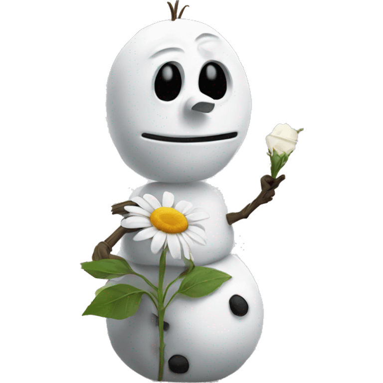  Sad Olaf holding a dead flower  emoji