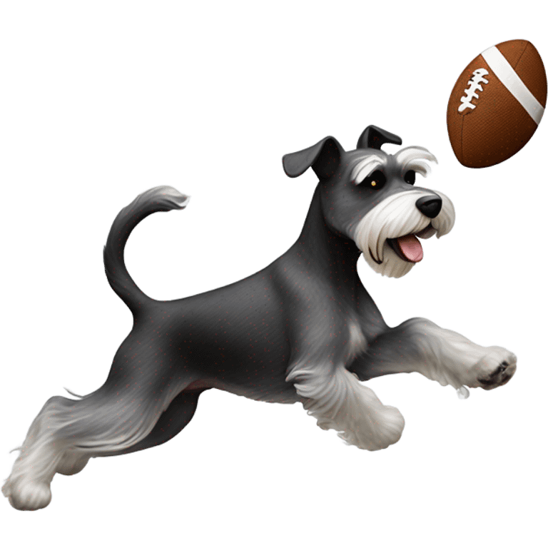 miniature schnauzer playing football emoji