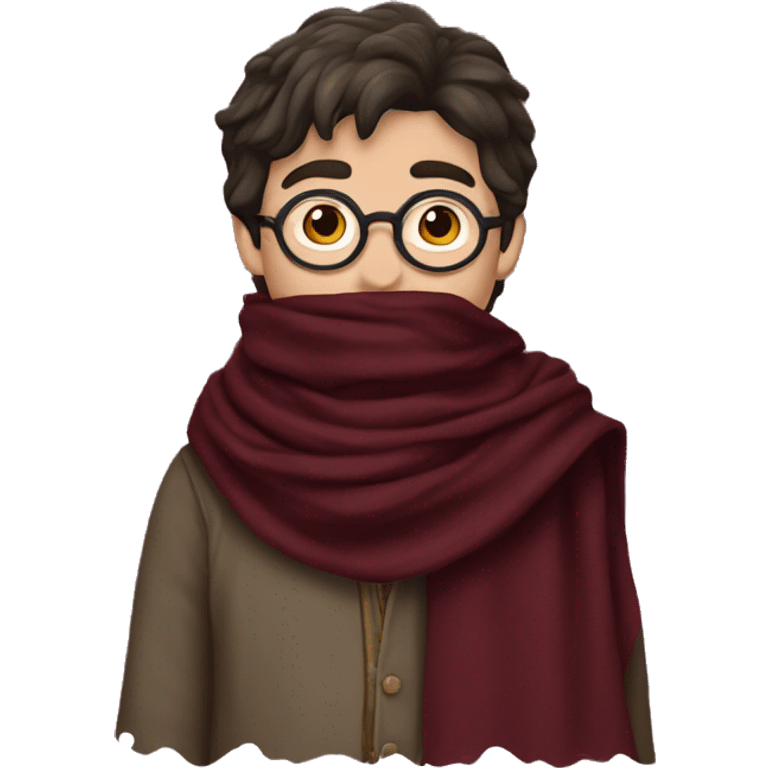 harry potter in a burgundy scarf emoji