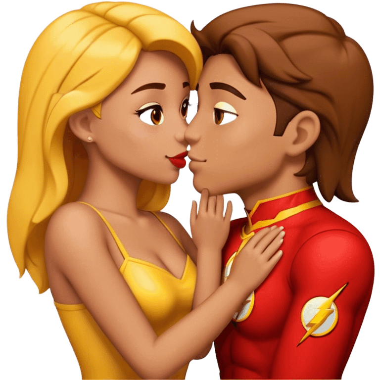 The Flash in Kiss She Flash Girl Romantic "3d Emoji Old" emoji