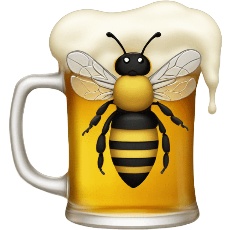 Bee drinking beer emoji