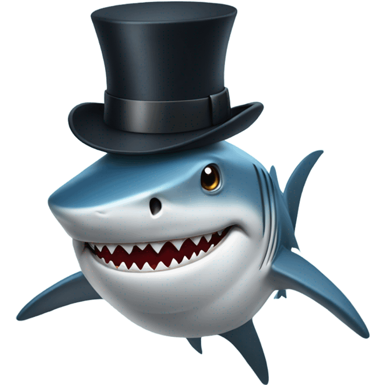 Shark with a top hat emoji