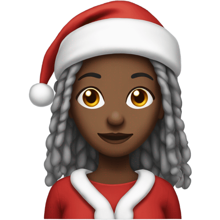 Black female santa with dreadlocks emoji