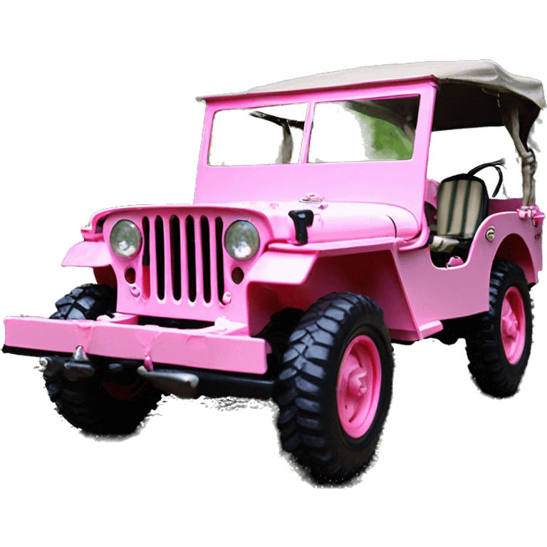 1/10 size jungle tour 1942 Willy’s pearly pink check jeep with installed winch  emoji