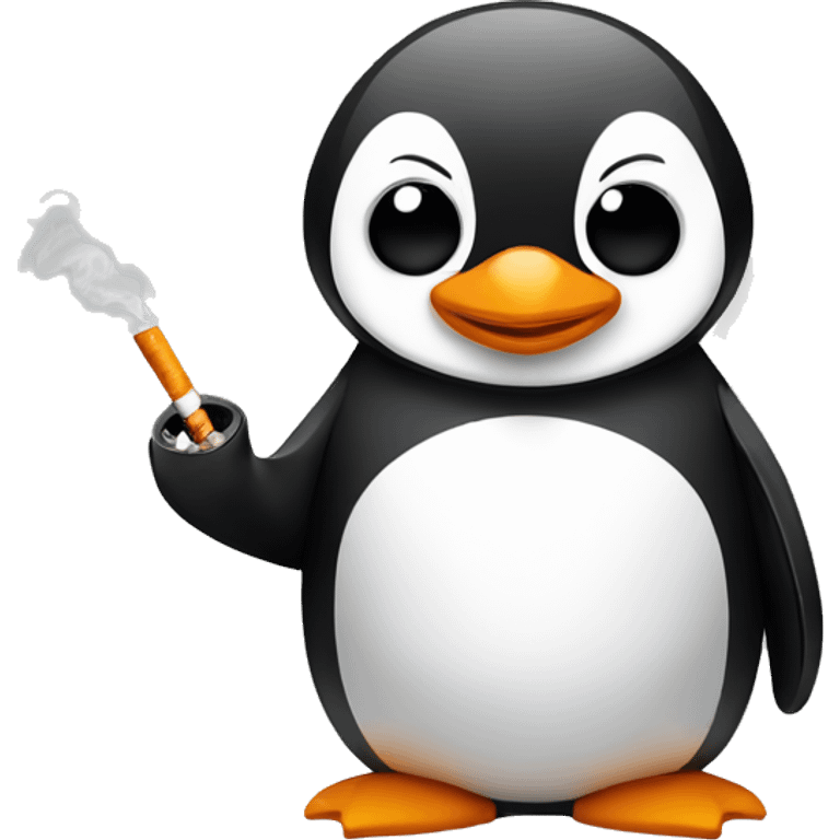 Penguin with cigarette  emoji