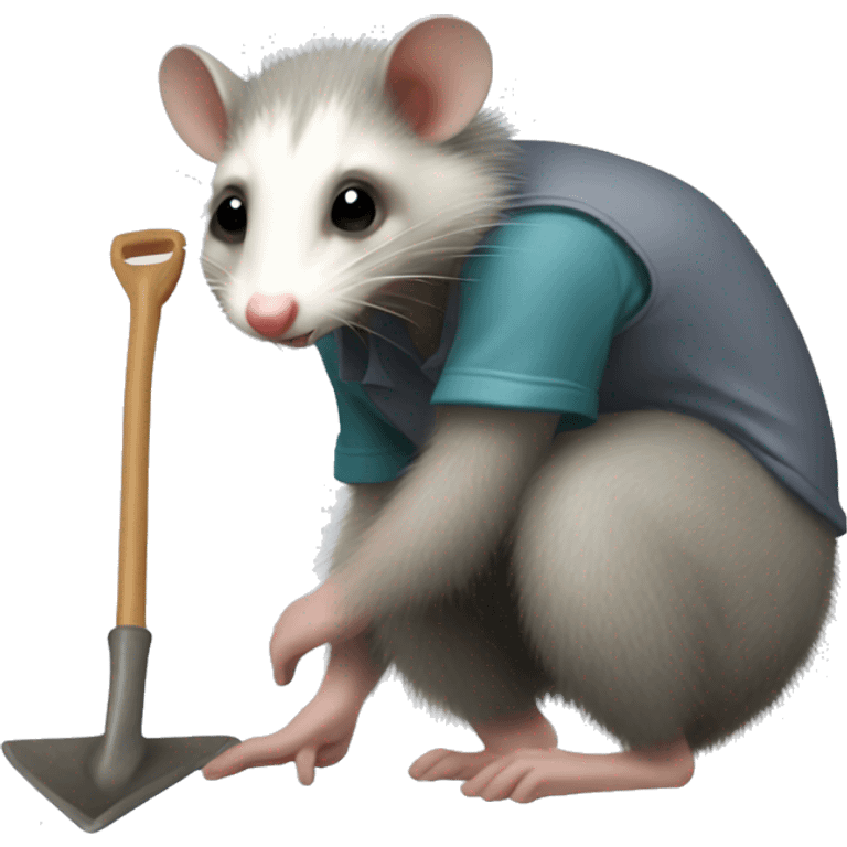 Opossum gardening emoji