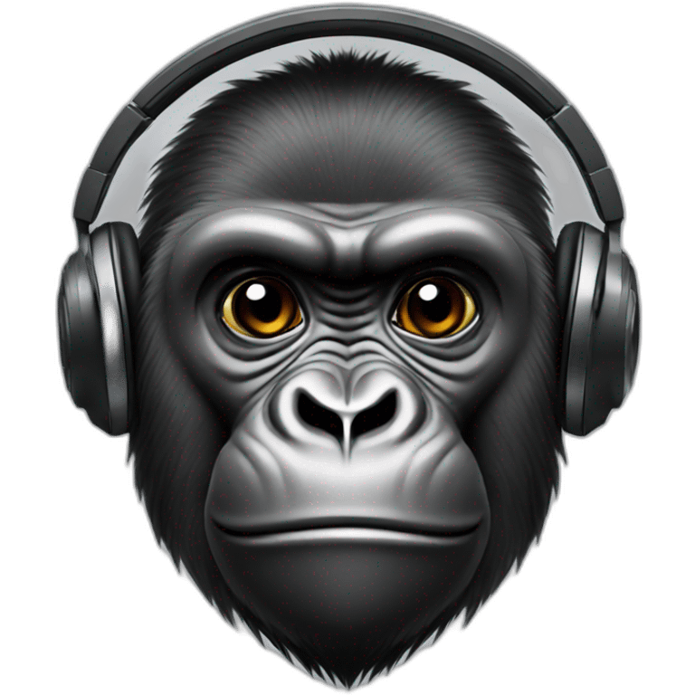 Gorilla with headphones emoji