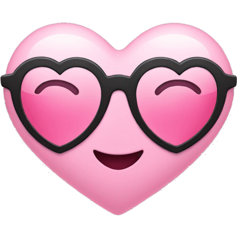 Pink heart with glasses emoji