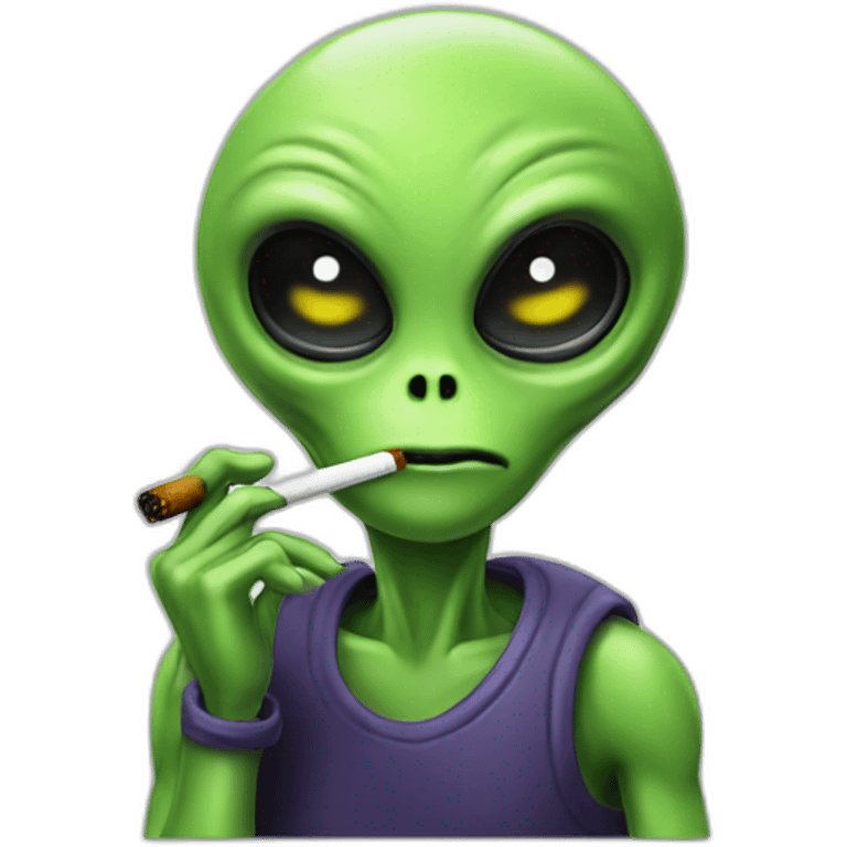 alien smoking a cigarrette emoji