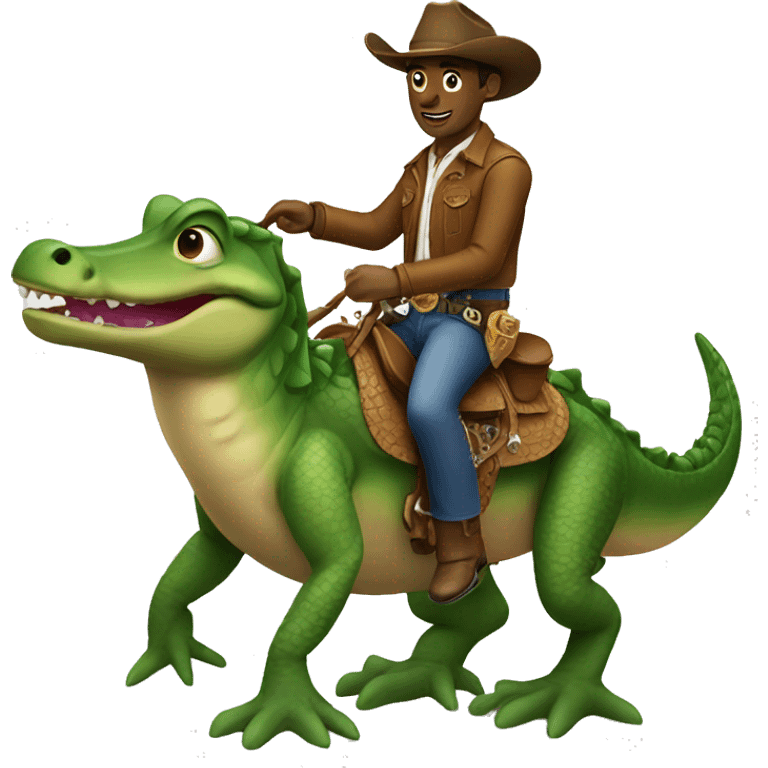 Cowboy riding an alligator  emoji