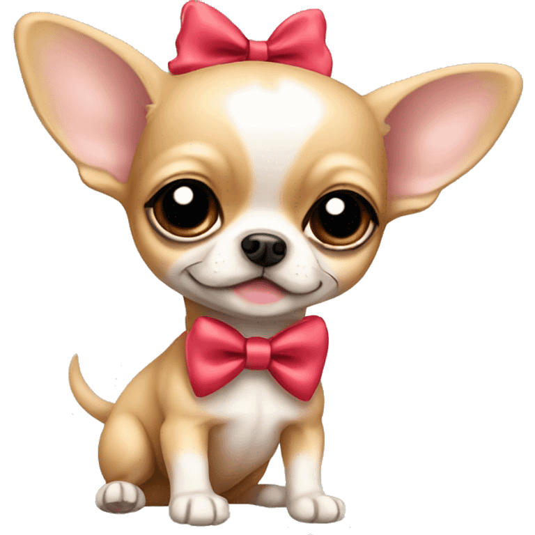 baby chihuahua with bow emoji