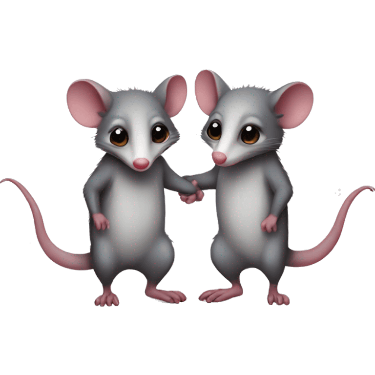 Possums holding hands emoji