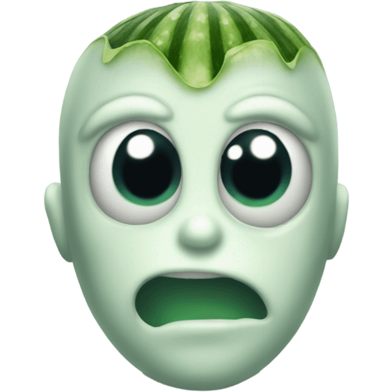 Alien with a cucumber on the head emoji