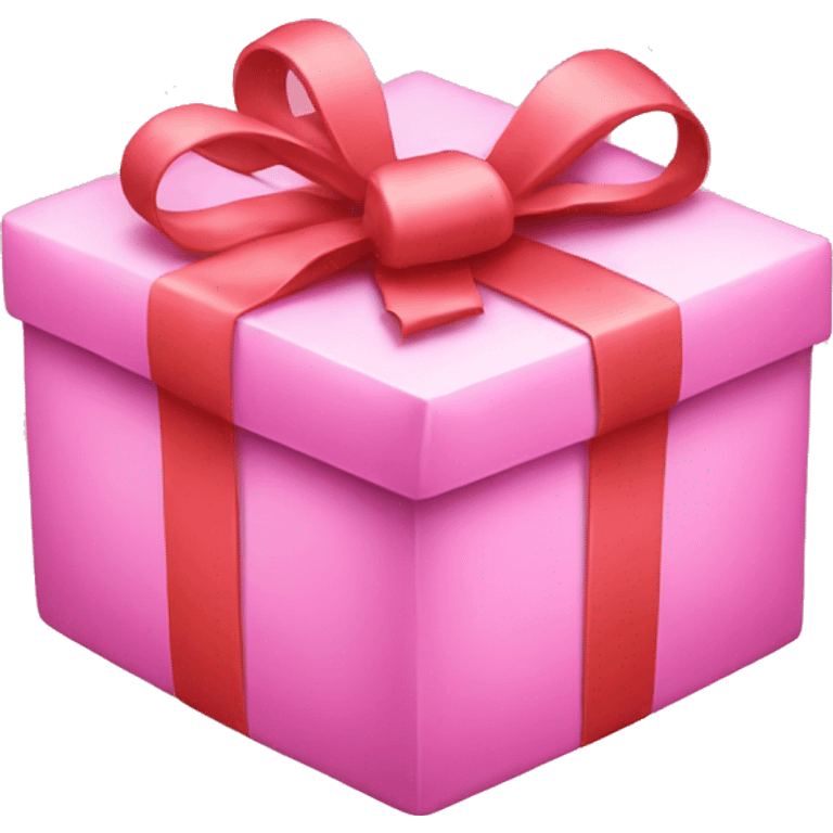 a pink present  emoji