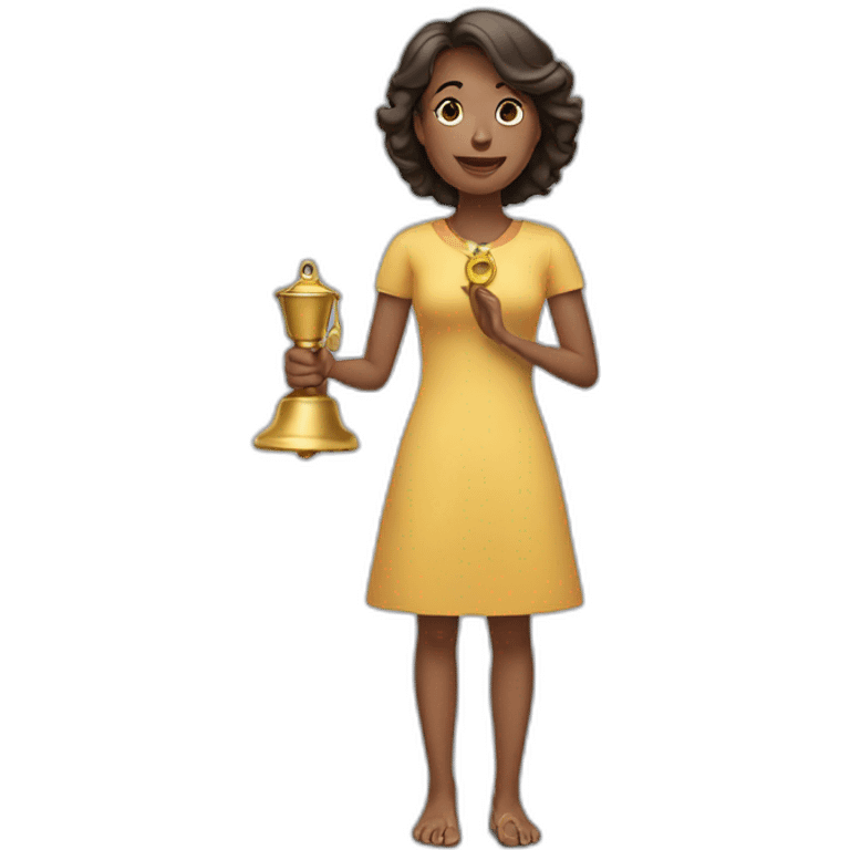 woman with bell in her hands emoji