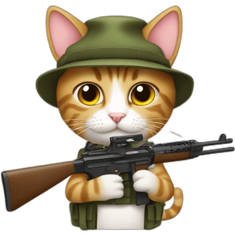 Cat with rifles emoji