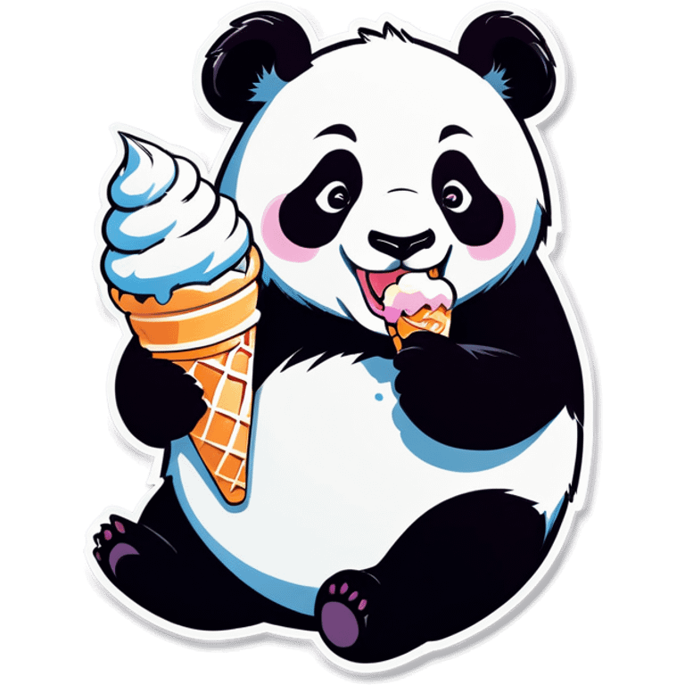 Panda eating ice cream emoji