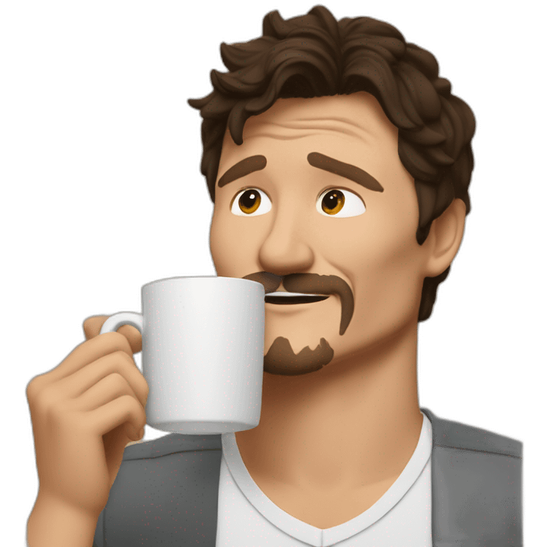 pedro pascal sipping coffee emoji