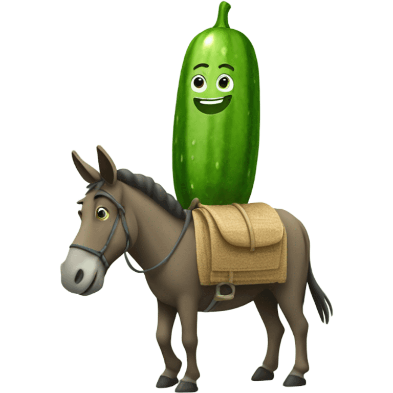 Cucumber riding a donkey  emoji