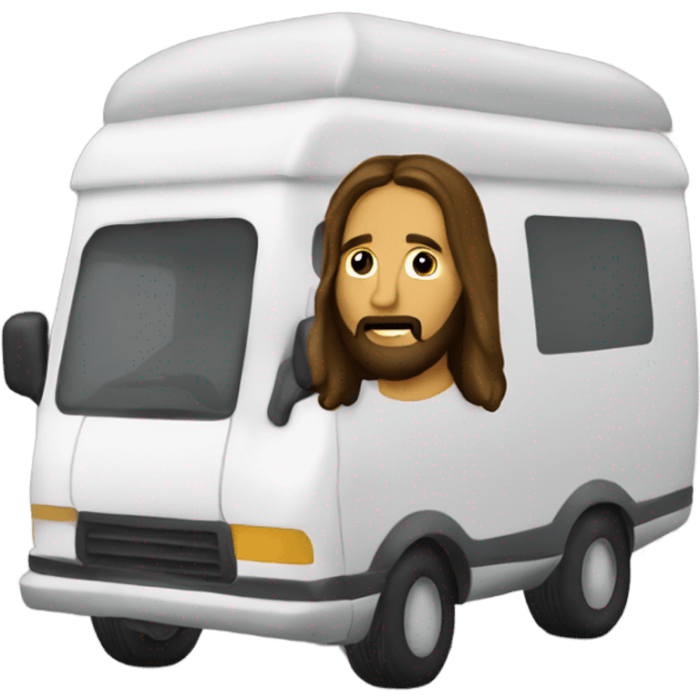 Jesus in an astrovan emoji