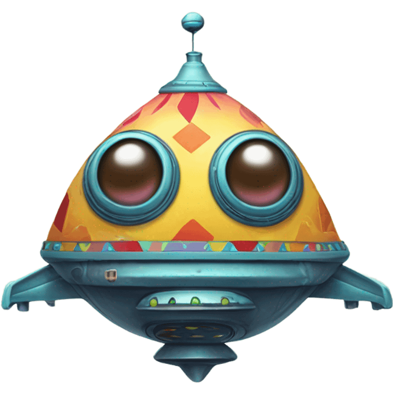 cute alien ship emoji