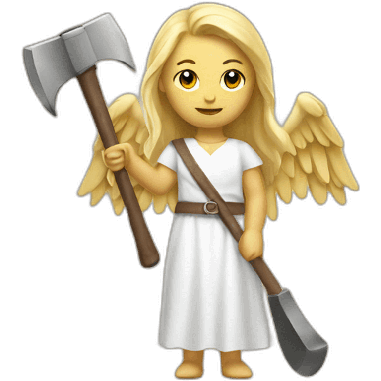 Blonde Angel with axe emoji