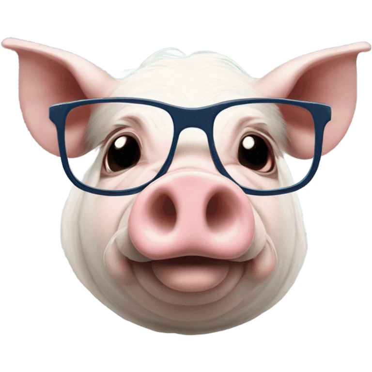 Hampshire pig with glasses emoji