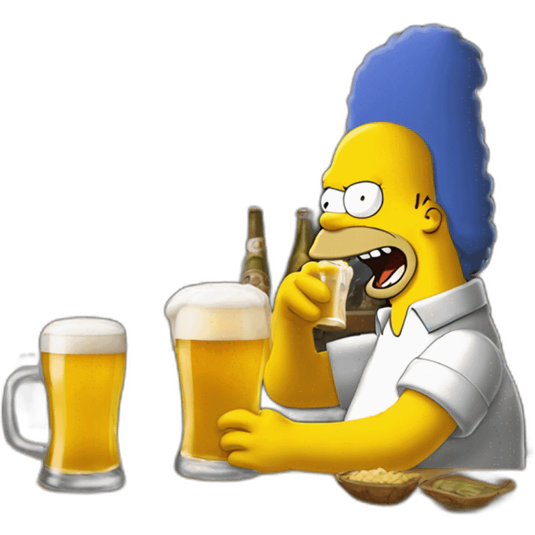 Homer Simpson buvant une bière emoji