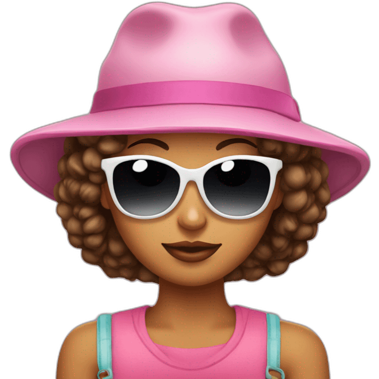 Fair Girl with a cap and black sun glasses emoji