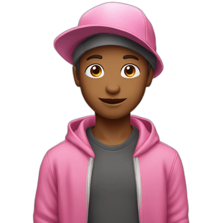 Younkey pink hat boy white emoji