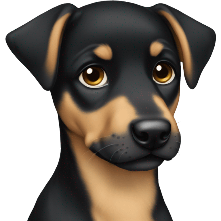 Kelpie black and tan puppy sad emoji