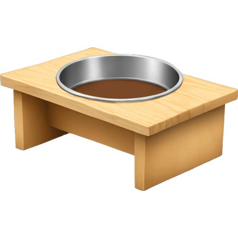 Elevated pine wood dog feeder  emoji