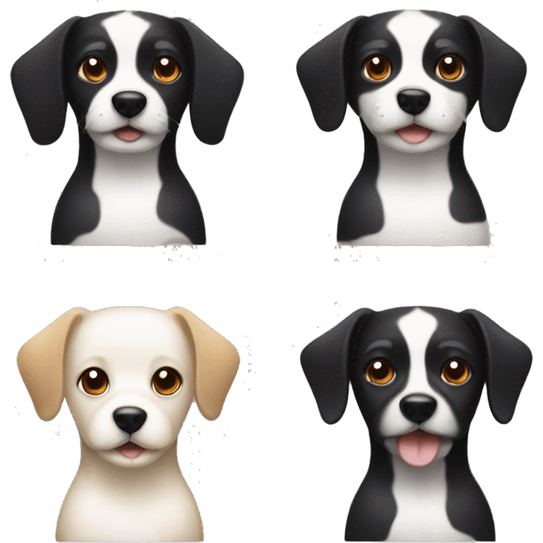 small black dog and small white dog with light brown spots  emoji