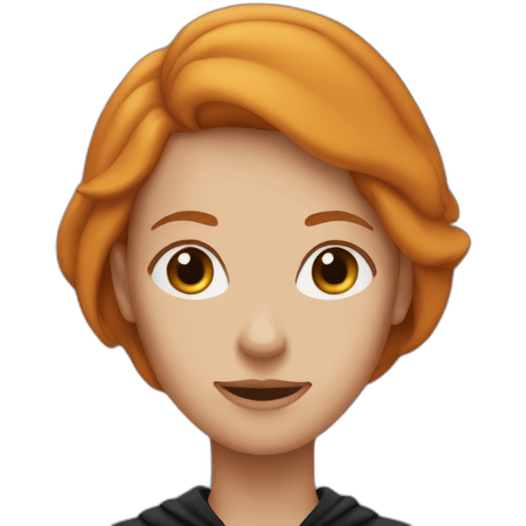 ginger woman with black hood up emoji